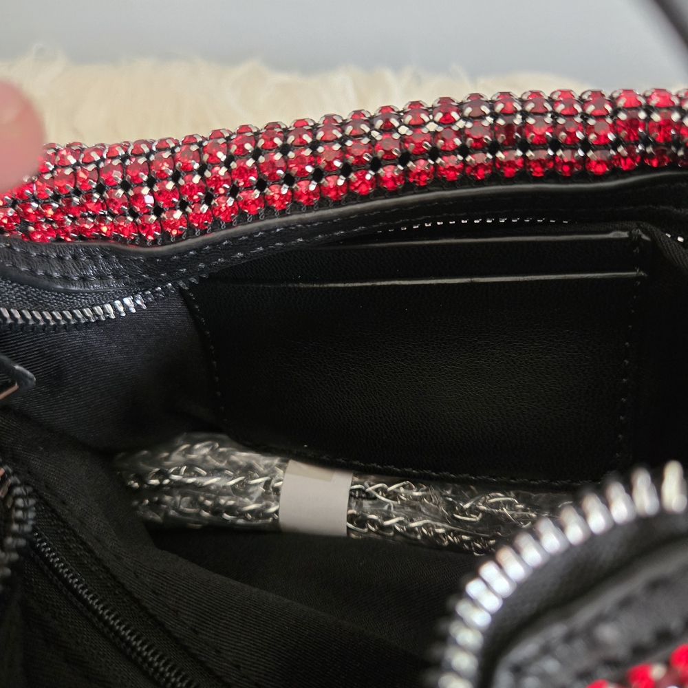 Red Crystal Rhinestone Mini Shoulder Bag - Women - Picture 4 of 6